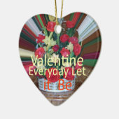 Ornement Cœur En Céramique Imprimer Saint-Valentin (Gauche)