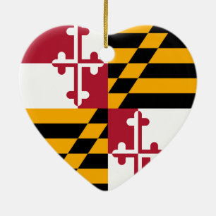 Ornement Cœur En Céramique Indicateur de l'état du Maryland