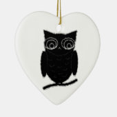 Ornement Cœur En Céramique Inkblot Owl (Droite)