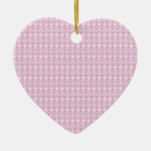Ornement Cœur En Céramique Jacquard rose