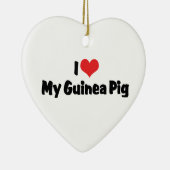 Ornement Cœur En Céramique J'aime Coeur Mon Cochon De Guinée (Droite)