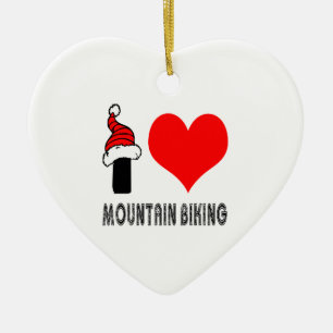 Ornement Cœur En Céramique J'aime la conception faisante du vélo de montagne