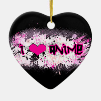 Ornement Cœur En Céramique J'aime l'ornement d'Anime