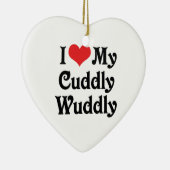 Ornement Cœur En Céramique J'Aime Mon Croustillant (Droite)