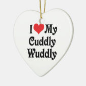 Ornement Cœur En Céramique J'Aime Mon Croustillant (Gauche)