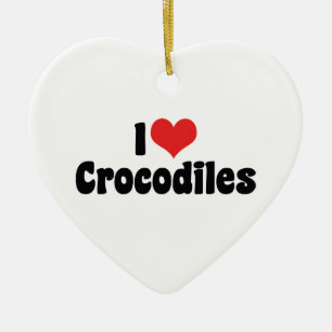 Ornement Cœur En Céramique Je suis amoureux des crocodiles à coeur - Amateur