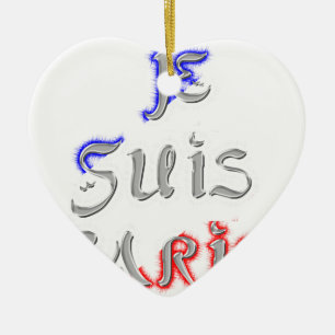 Ornement Cœur En Céramique Je Suis Paris I Love Paris Texte Art Imprimer
