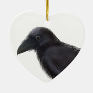 Ornement Cœur En Céramique Jeune Raven