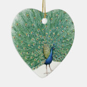 Ornement Cœur En Céramique Joli Peacock (Droite)