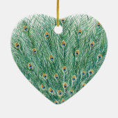 Ornement Cœur En Céramique Joli Peacock (Dos)