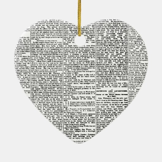 Ornement Cœur En Céramique Journal (Dos)