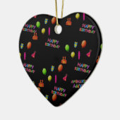 Ornement Cœur En Céramique Joyeux anniversaire, Decor Balloons (Gauche)