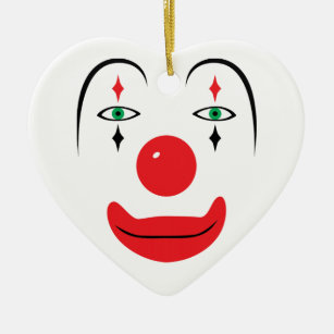Ornement Cœur En Céramique Joyeux visage de clown