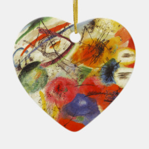 Ornement Cœur En Céramique Kandinsky Noir frappe la peinture Abstraite