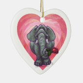 Ornement Cœur En Céramique La Saint-Valentin des éléphants (Droite)