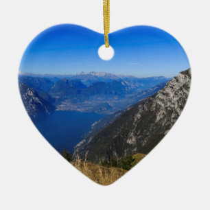 Ornement Cœur En Céramique Lac Garda
