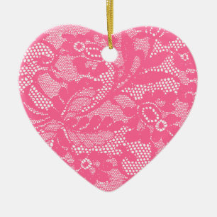 Ornement Cœur En Céramique Lace Heart