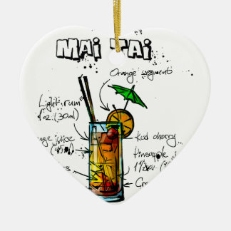Ornement Cœur En Céramique L'AMI Tai de recette de cocktail