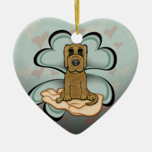 Ornement Cœur En Céramique L'amour des chiots