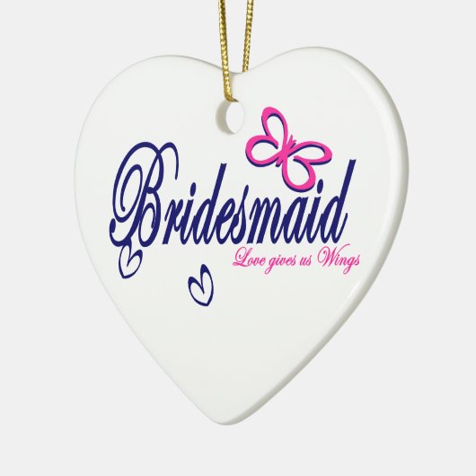 Ornement Cœur En Céramique L'amour nous donne des ailes (Gauche)