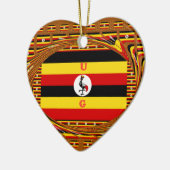 Ornement Cœur En Céramique L'Art Vibrant Ouganda Inspiré Du Drapeau (Gauche)