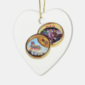 Ornement Cœur En Céramique Las Vegas Save the Date Mariage Rings Ornament (Gauche)