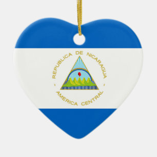 Ornement Cœur En Céramique Le drapeau du Nicaragua - Amérique latine