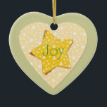 Ornement Cœur En Céramique Le jaune lunatique tient le premier rôle la joie<br><div class="desc">le jaune lunatique tient le premier rôle l'ornement en forme de coeur de Noël de joie
 En outre disponible</div>