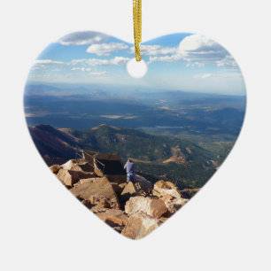 Ornement Cœur En Céramique Le Mountain View au dessus des brochets font une