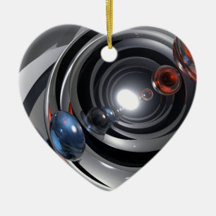 Ornement Cœur En Céramique Lens de caméra Abstrait