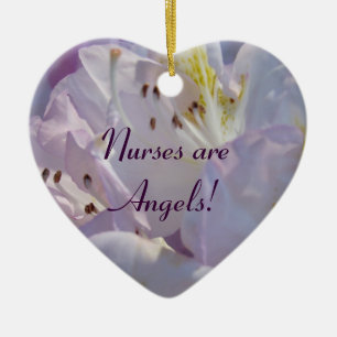 Ornement Cœur En Céramique Les infirmières sont des Anges ! Cadeaux suspendus