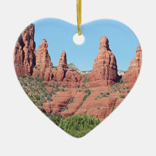 Ornement Cœur En Céramique Les roches s'approchent de Sedona, Arizona,