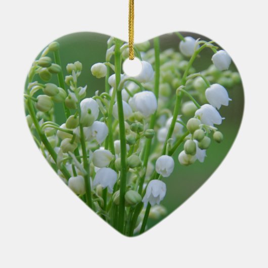 Ornement Cœur En Céramique Lily de la vallée (Dos)