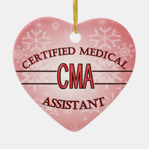 Ornement Cœur En Céramique LOGO de l'Assistant Médicale certifié CMA