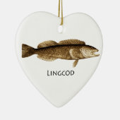 Ornement Cœur En Céramique Logo de Lingcod (Droite)