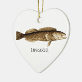 Ornement Cœur En Céramique Logo de Lingcod (Gauche)