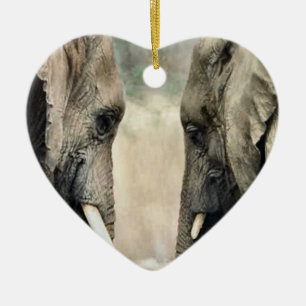 Ornement Cœur En Céramique L'ornement de la faune de l'Art éléphant