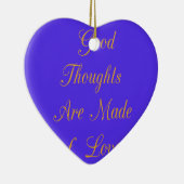 Ornement Cœur En Céramique Love Create Your Own Good Thoughts (Droite)