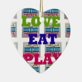 Ornement Cœur En Céramique Love Eat Play Hakuna Matata Art Print (Droite)