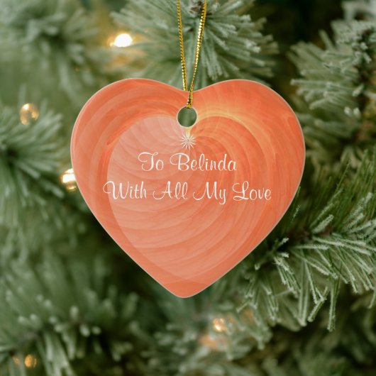 Ornement Cœur En Céramique Luscious OrangeHeart Ceramic Keepsake Custom (Arbre)