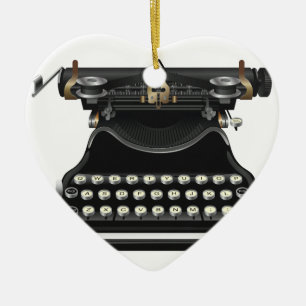 Ornement Cœur En Céramique Machine à écrire antique
