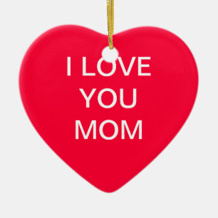 Ornement Cœur En Céramique Maman d'amour