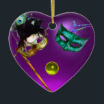 Ornement Cœur En Céramique MARDI GRAS MASQUERADE PARTY, Gem Stones<br><div class="desc">Elegant , colourful, classy and artistic Venetian masks with bright 3D gemstones . Italian masks from our Collection.Original Photography and Digital Graphic Design by Bulgan and Alessandro Lumini - Baldesign3d (c)</div>