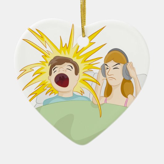 Ornement Cœur En Céramique Mari de ronflement (Devant)