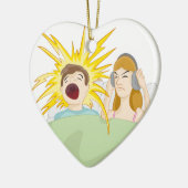 Ornement Cœur En Céramique Mari de ronflement (Gauche)