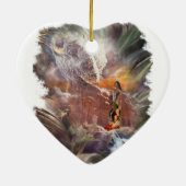 Ornement Cœur En Céramique Mariage indien américain Night Vignette (Dos)