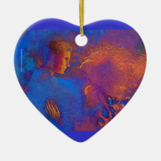 Ornement Cœur En Céramique Marque de Saint-Valentin