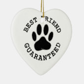 Ornement Cœur En Céramique Meilleur Ami Garanti De Chien En Perte (Droite)