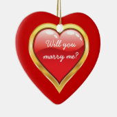 Ornement Cœur En Céramique M'épouseras-tu ? Saint-Valentin (Droite)