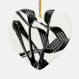 Ornement Cœur En Céramique Métallique